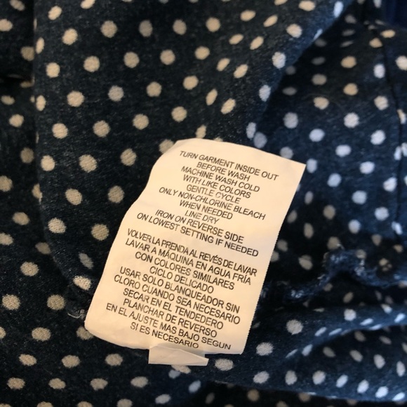 Rewind Navy Polka Dot Button Crop Top - Picture 6 of 7